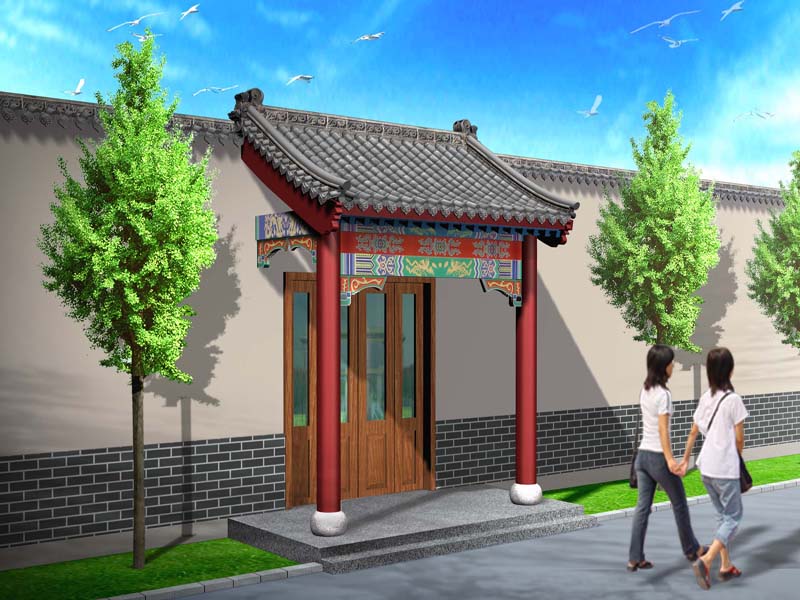中式設(shè)計(jì)四合院-古建牌坊、門樓效果圖