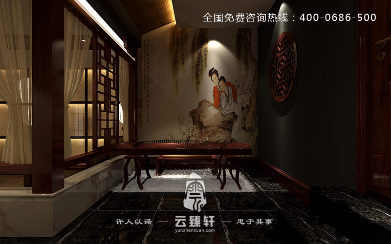 暗色調(diào)的古箏之處裝修效果圖