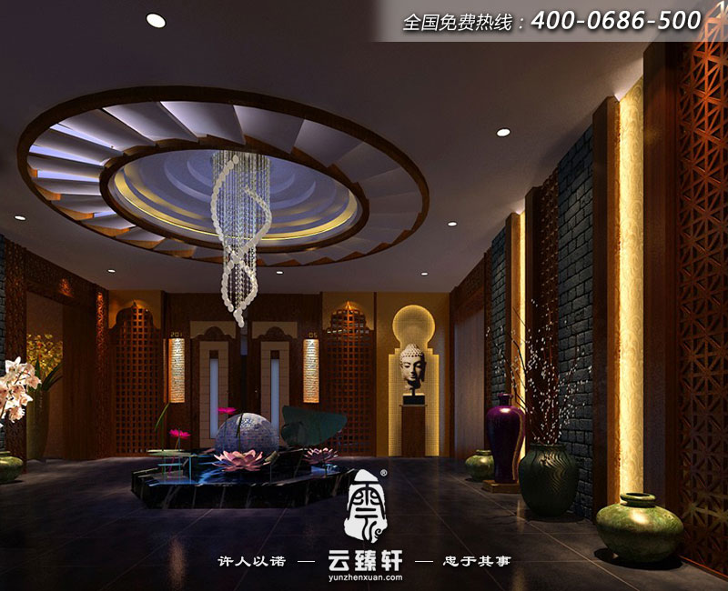 山西孝義足桶天下養(yǎng)生會所大廳裝修效果圖