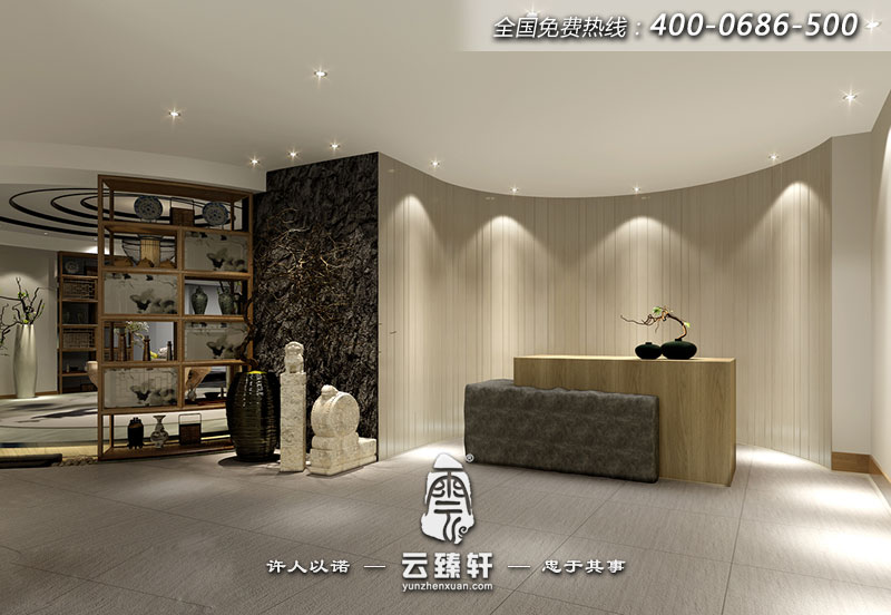 女子養(yǎng)生會所大廳前臺裝修效果圖