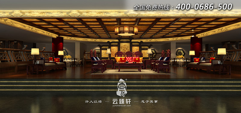 二樓紅木家具展廳的整體效設(shè)計(jì)效果圖