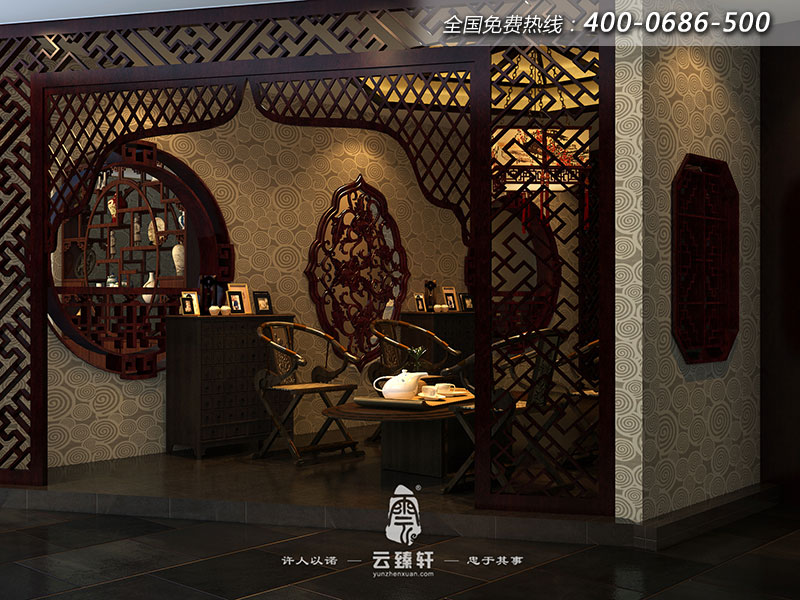 三樓紅木家具展廳的包間設(shè)計(jì)效果圖