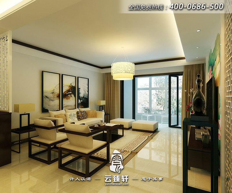 簡(jiǎn)潔的中式客廳設(shè)計(jì)效果圖