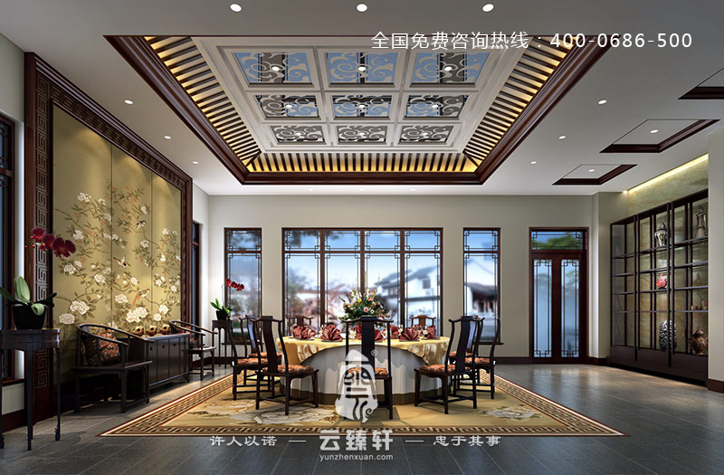 自建中式別墅裝修低調(diào)奢華效果圖