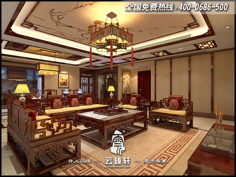 新中式客廳設(shè)計(jì)效果圖