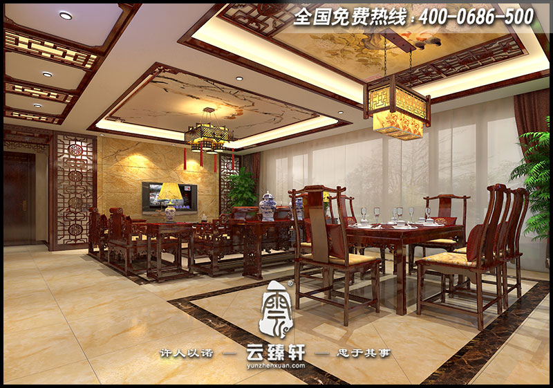 新中式客餐廳設(shè)計(jì)效果圖